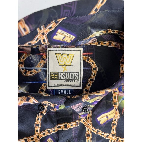 RSVLTS WWE Razor Ramone Short Sleeve Shirt Men's Small Black Button Up Wrestling - Picture 3 of 13